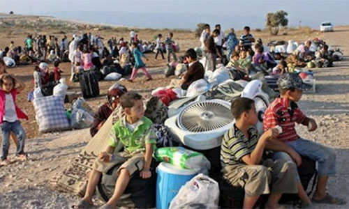 desplazados sirios atrapados en la frontera con Jordania Los combates se intensifican en el sur de Siria
